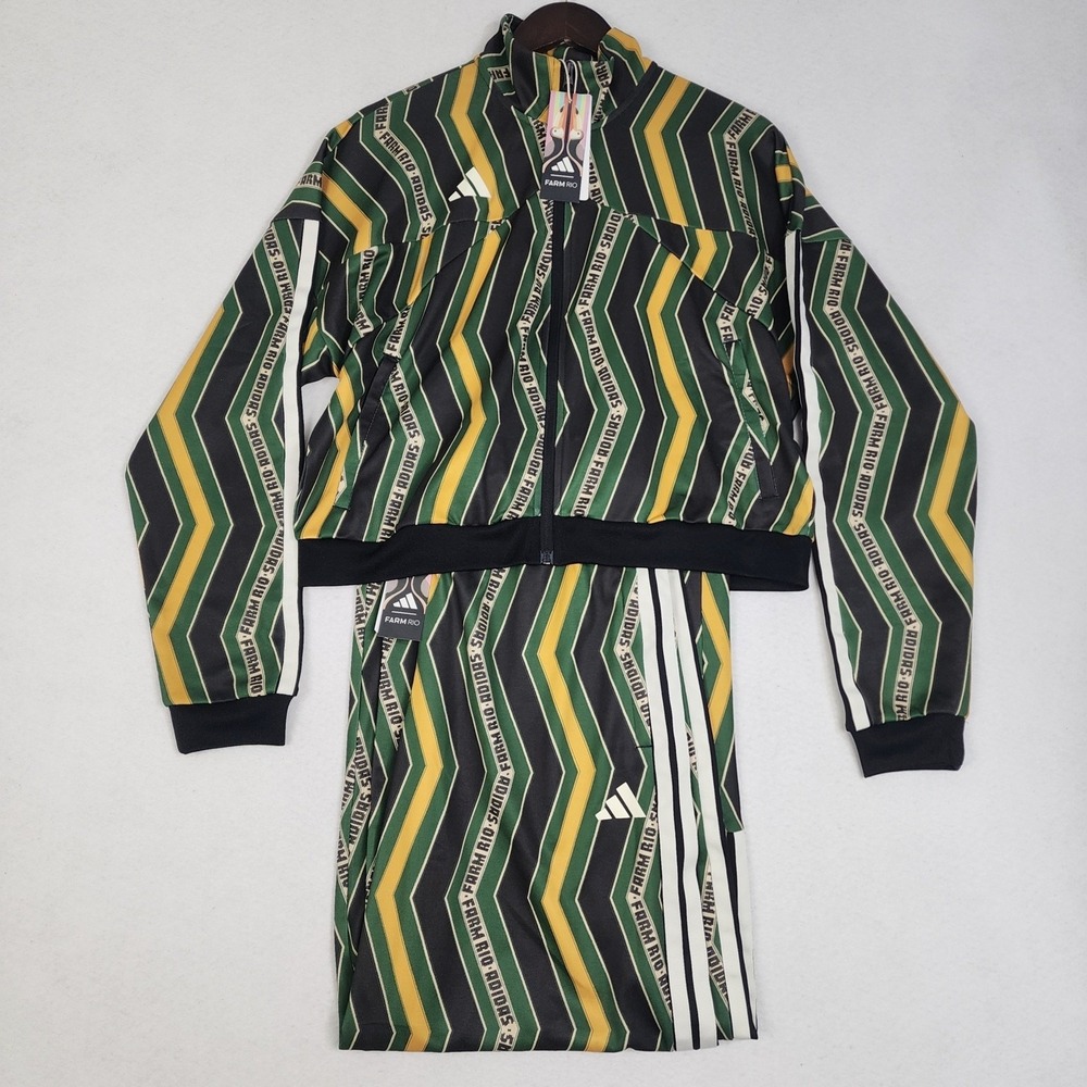 Adidas Farm Tiro Tracksuit Set Womens Large Multicolor Chevron Print Training